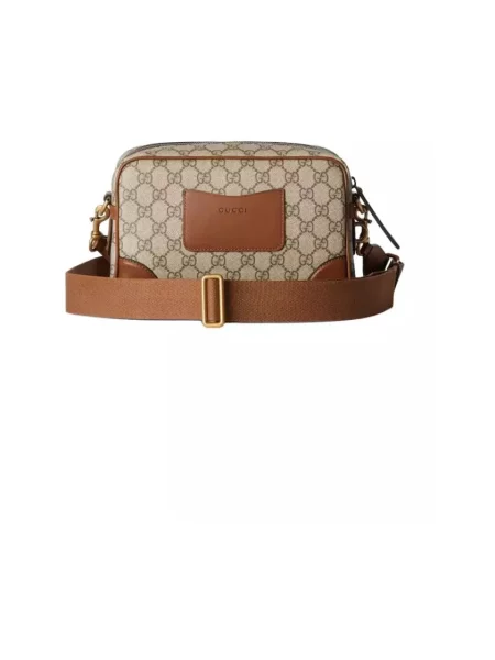 Mała torebka skórzana Gucci skórzana beżowa