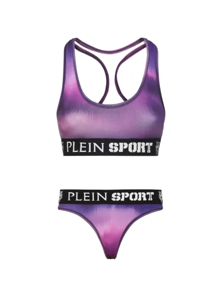 Sutien sport Plein Sport cu autograf violet