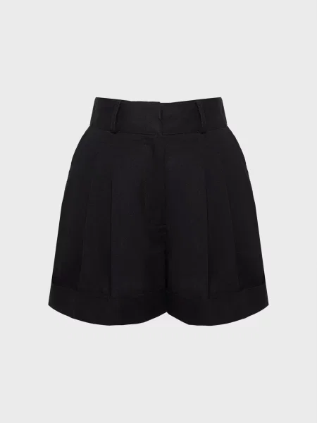 Лляні короткі шорти Dkny чорні