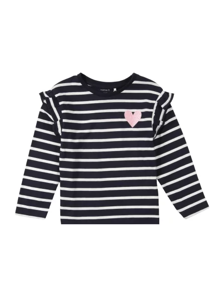 NAME IT Tricou albastru închis / roz deschis alb