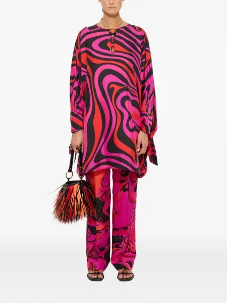 Rochie Pucci de mătase cu imagine roz