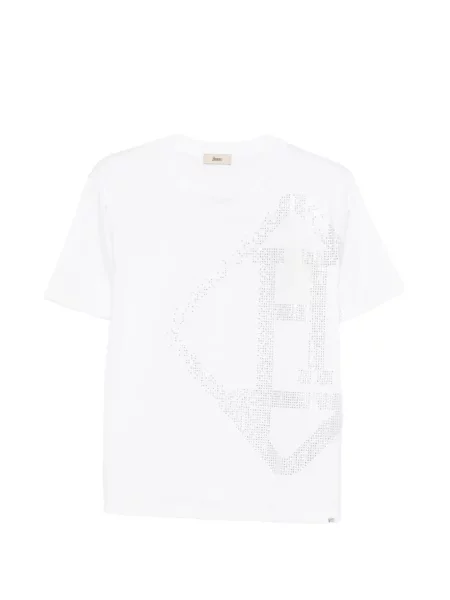 Tricou Herno cu decolteu rotund scurt alb