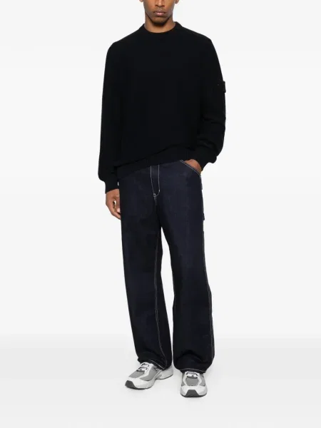 Megztinis Stone Island apvaliu kaklu akmenys mėlyna