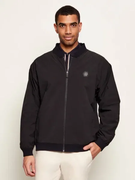 BOSS GREEN Geacă cu două fețe bomber K_Future HY negru