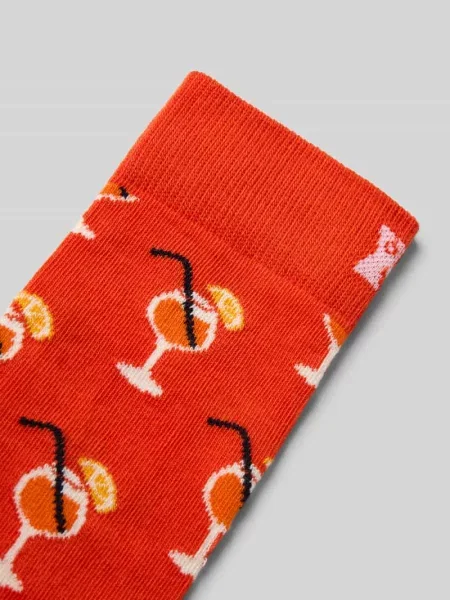 Skarpety z nadrukiem z logo Happy Socks czerwone