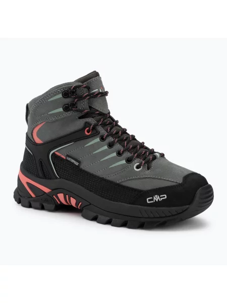 Дамски туристически обувки CMP Rigel Mid Waterproof avocado/coral зелено