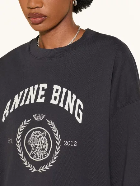 Anine Bing Oversized Mikina Miles černá bílá