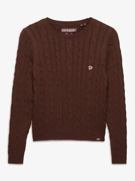 Superdry & Co Svetr Essentials kaštanově hnědá