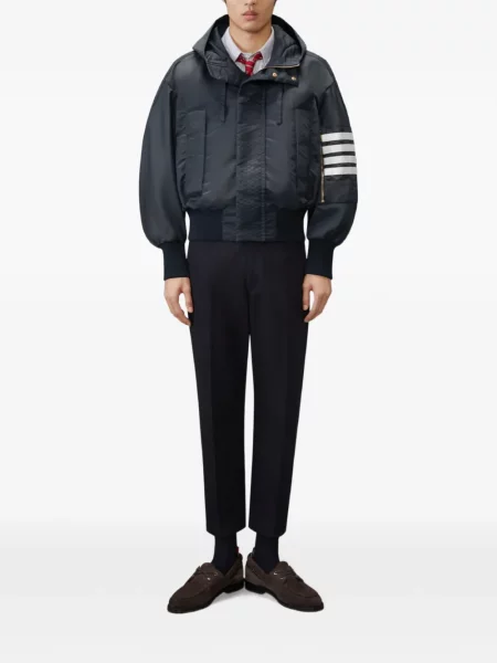 Geacă Thom Browne cu glugă albastru