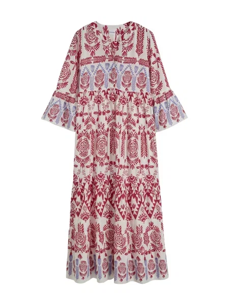 Bonprix Rochie azuriu / roșu intens alb