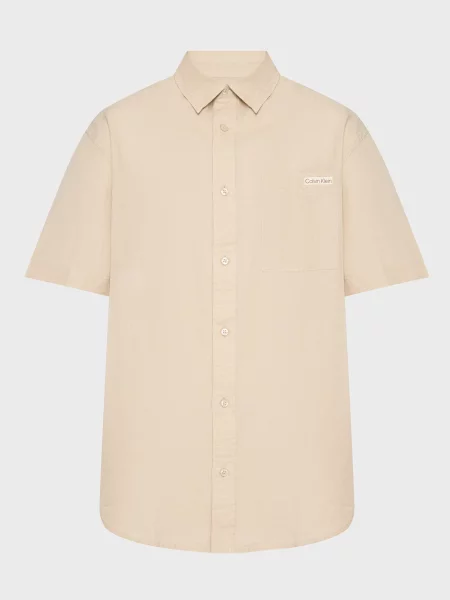 Лляна сорочка Calvin Klein Jeans бежева