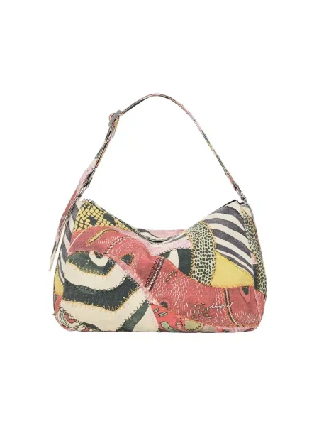 Desigual Torba za čez ramo kremna / temno / korala zelena