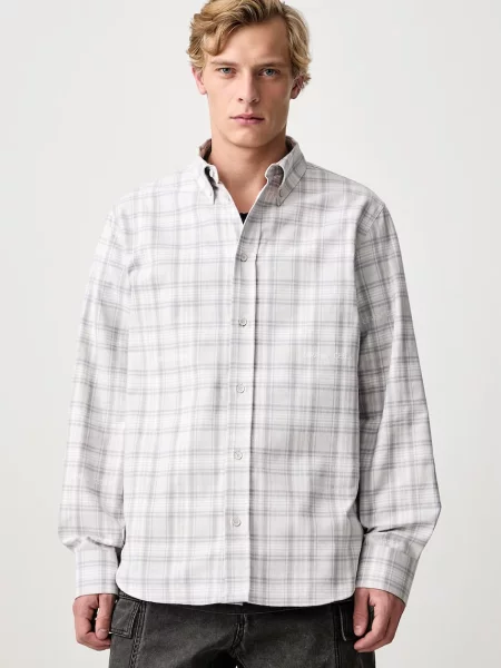 Off-White Handstyle Logo Check μπλούζα ανδρική λευκό