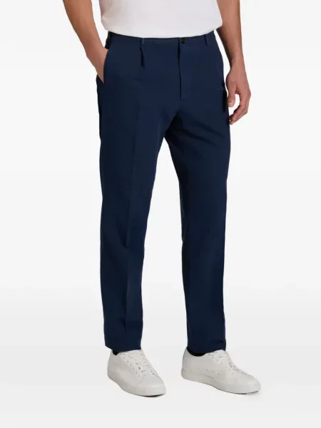 Тесни плисирани панталони Slowear синьо