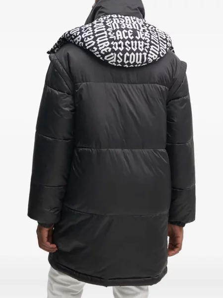 Palton Versace Jeans Couture cu glugă negru