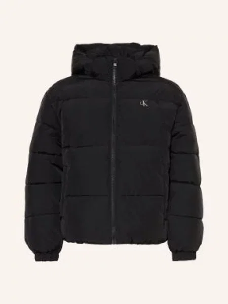 Calvin Klein Prošívaná Bunda S Odnímatelnou Kapucí černá