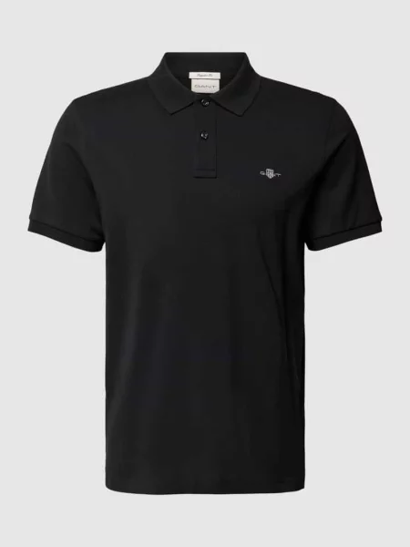 Koszulka polo Gant z logo czarna
