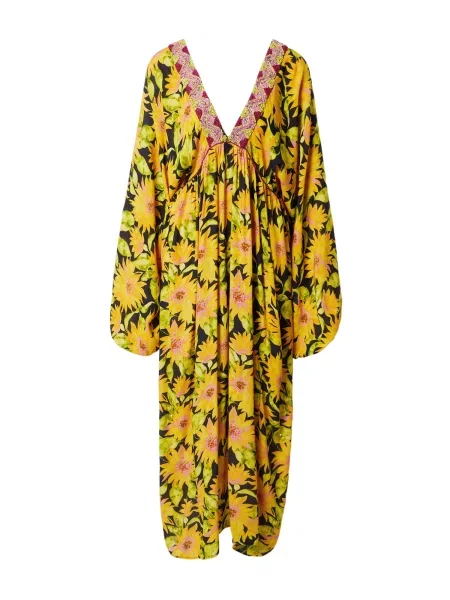 Warehouse Rochie / galben / verde deschis / mov deschis negru
