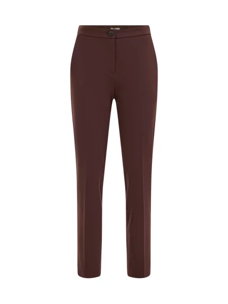 WE Fashion Pantaloni cu dungă ciocolatiu
