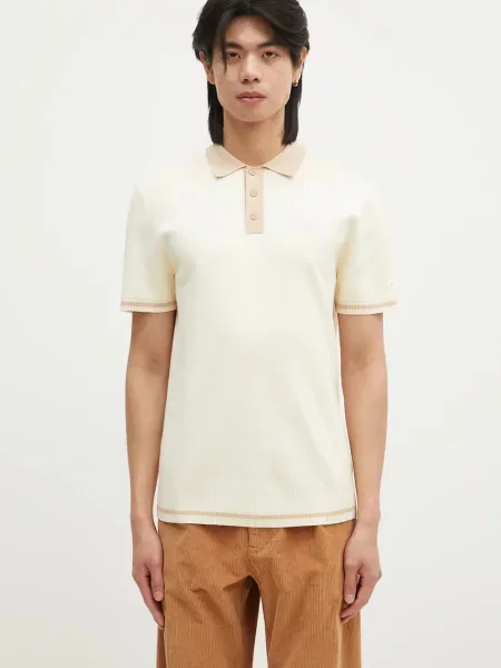 Filling Pieces μπλουζάκι πόλο Knit Polo μπεζ