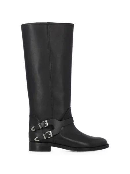 Botine Pinko din piele cu cataramă negru