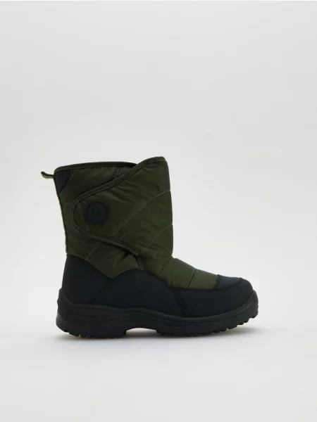 Дутики Reserved на липучках зеленые