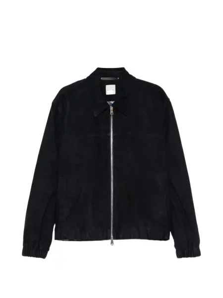 Geacă Paul Smith din piele de căprioară albastru