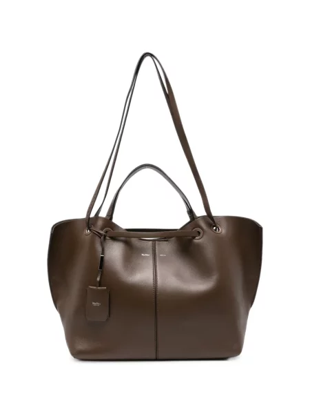 Geantă shopper Max Mara din piele maro