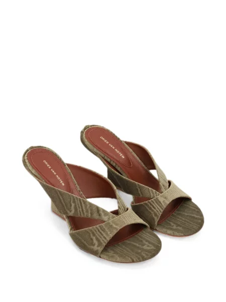Papuci tip mules Dries Van Noten de catifea verde