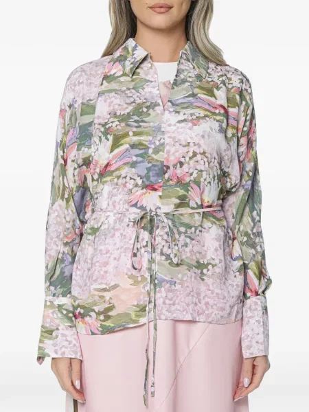 Bluză Ted Baker cu model floral cu imagine cu legături roz