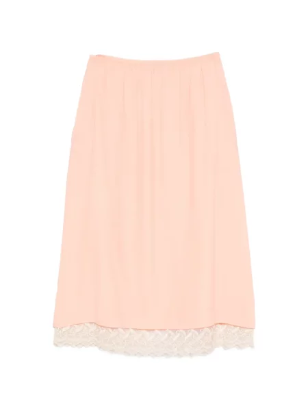 Spódnica midi Simone Rocha koronkowa do kolan pomarańczowa