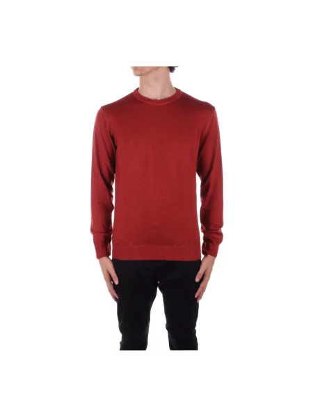 Sweter Woolrich wełniany z logo brązowy