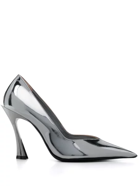Pantofi cu toc Mugler argintiu