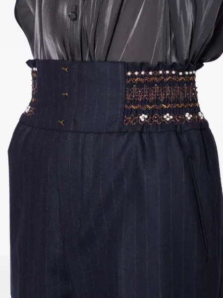 Pantaloni Kolor cu dungi cu mărgele albastru