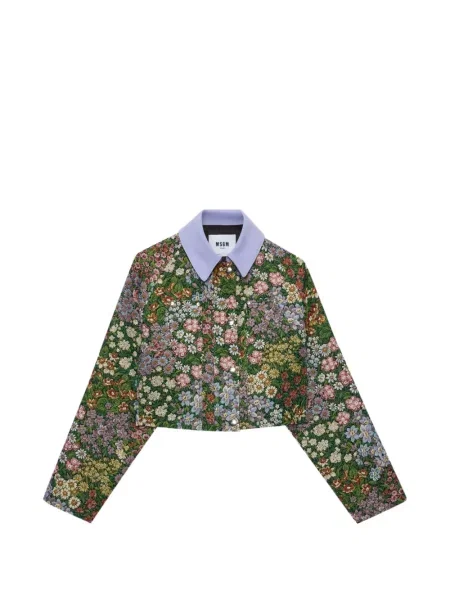 Gulerat geacă Msgm cu model floral verde
