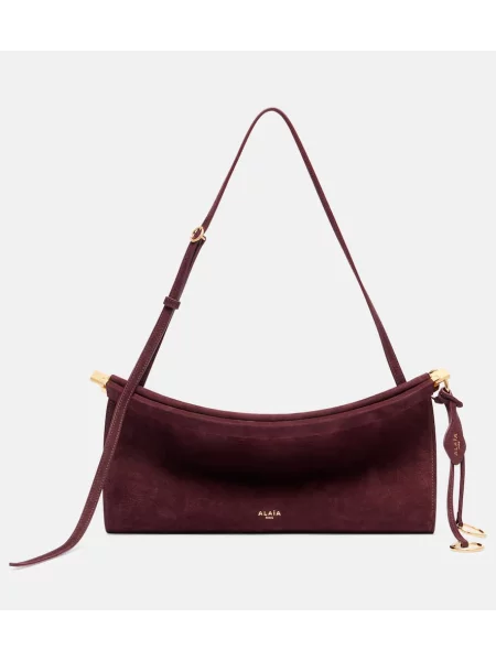 Geantă Alaïa din piele de căprioară bordo