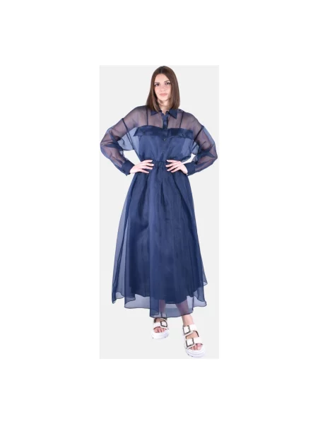 Weekend Max Mara Spódnice Kobieta Niebieski Plisowana Spódnica Maxi granatowa