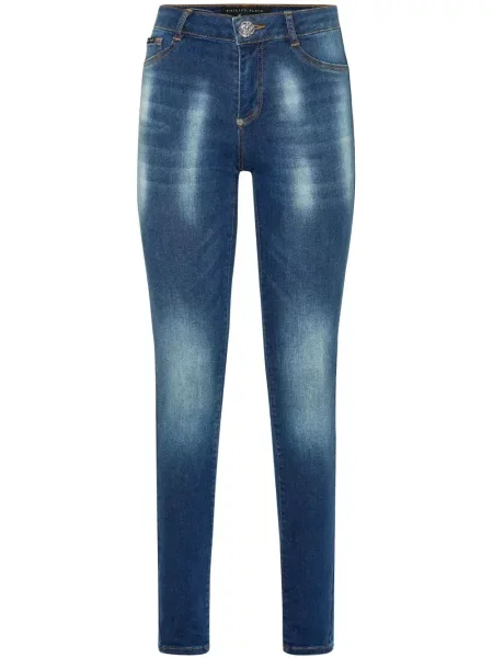 Skinny jeansy skinny Philipp Plein niebieskie
