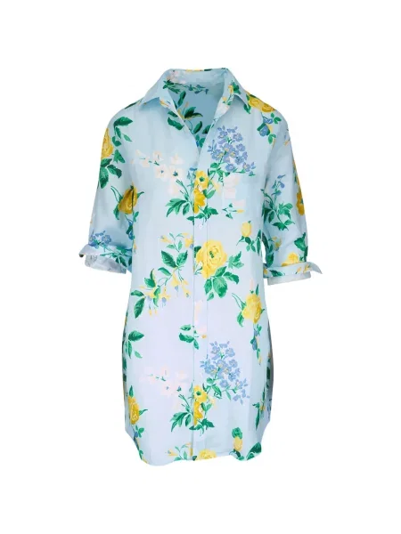 Rochie tip cămașă Frank & Eileen cu model floral cu imagine albastru