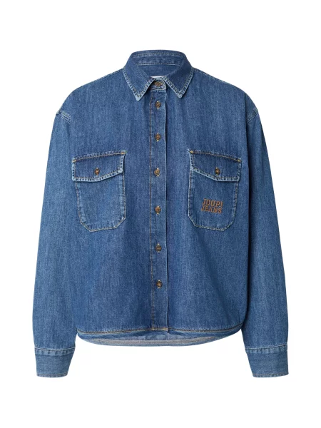 JOOP! Jeans Bluză Ude denim / maro caramel albastru