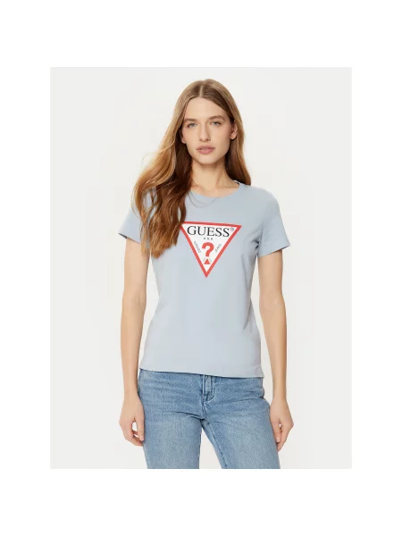 Guess Marškinėliai Slim Fit mėlyna