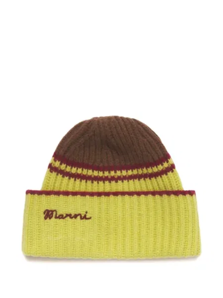 Шапка Marni на райета жълто