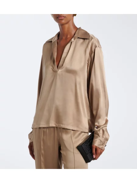 Bluză Tom Ford din satin bej