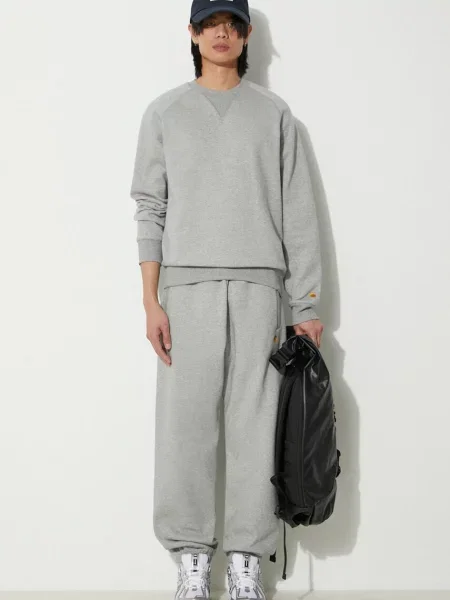 Кофта Carhartt WIP Chase Sweat меланж сірий