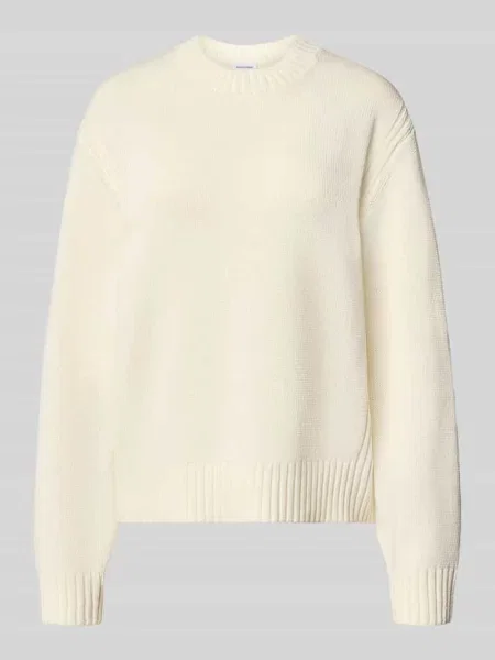 Sweter o kroju relaxed fit z mieszanki bawełny w imitacji dzianiny Noisy May biały