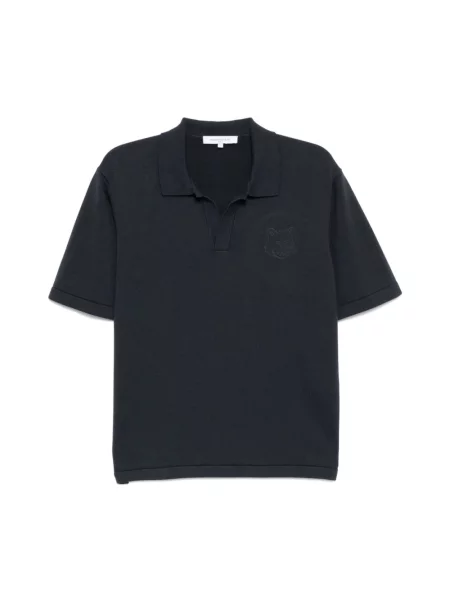 Maison Kitsuné polo Bold Fox Head Embroidered gładki szary