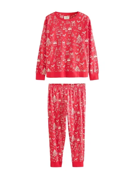 Next Pijama roșu alb