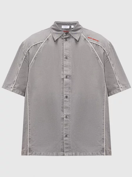 Сорочка з вишивкою логотипа Off-white сіра