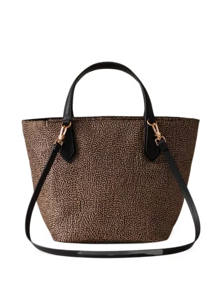 Geantă shopper Borbonese din piele cu imagine