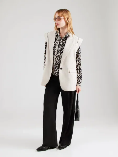 VERO MODA Bluză kitt / negru alb